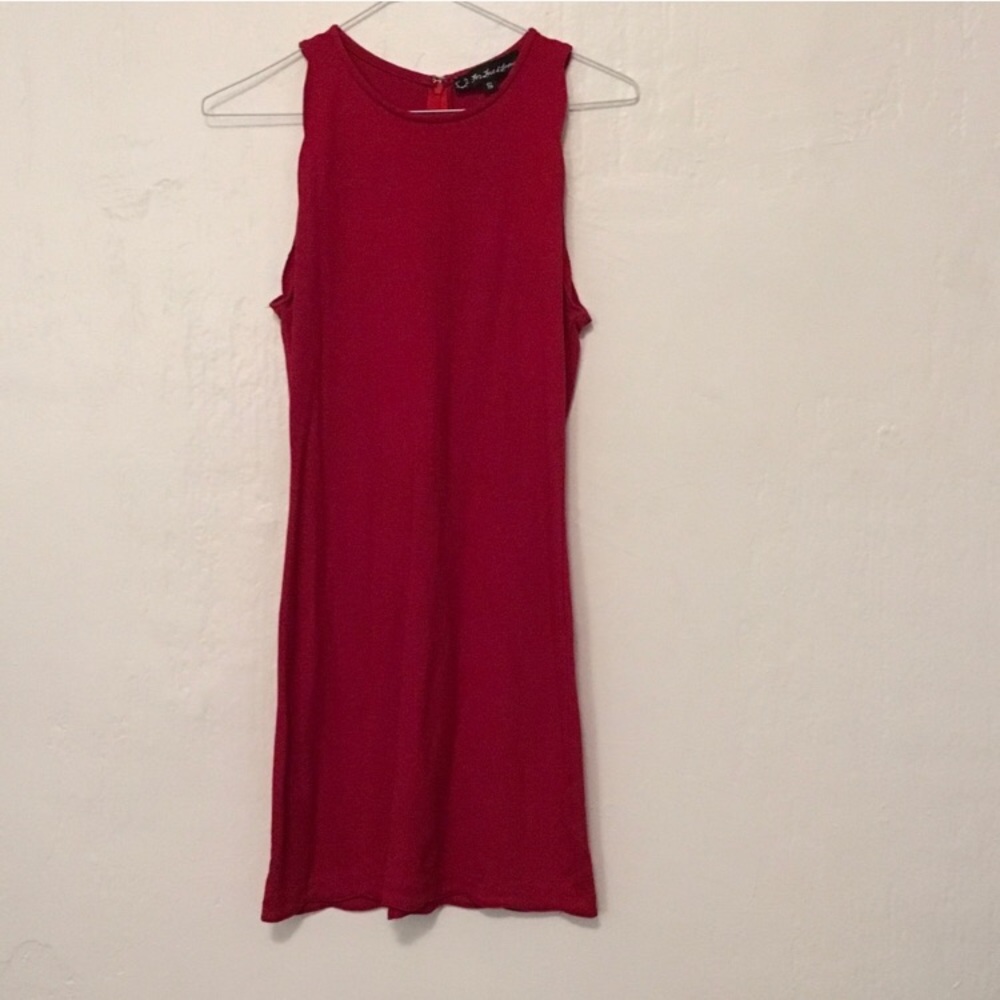 For Love and Lemons Red Mini Dress Scalloped Hem S